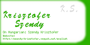 krisztofer szendy business card